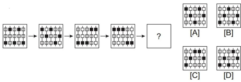 Next in sequence: example question showing four items in a sequence